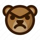 angry, avatar, bear, emoji, face, profile, teddy