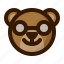 avatar, bear, emoji, face, nerd, profile, teddy 