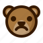 avatar, bear, emoji, face, profile, sad, teddy 