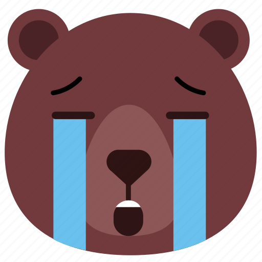 Bear, cry, emoji, emoticon, sad, tears icon - Download on Iconfinder