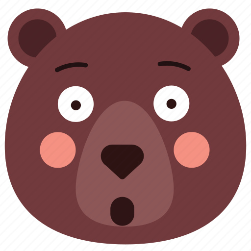 Bear, emoji, emoticon, surprise, surprised icon - Download on Iconfinder