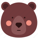 bear, emoji, emoticon, neutral, reactionless