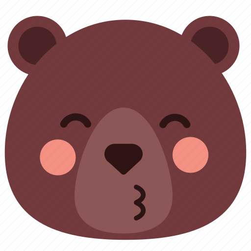 Bear, emoji, emoticon, heart, kiss icon - Download on Iconfinder