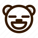 avatar, bear, contented, emoji, face, profile, teddy