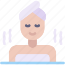 sauna, hot, tub, wellness, spa, relax, woman