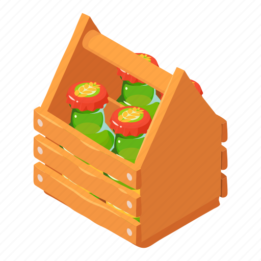 Beer, cartoon, dm38, four, isometric, pack, wood icon - Download on Iconfinder