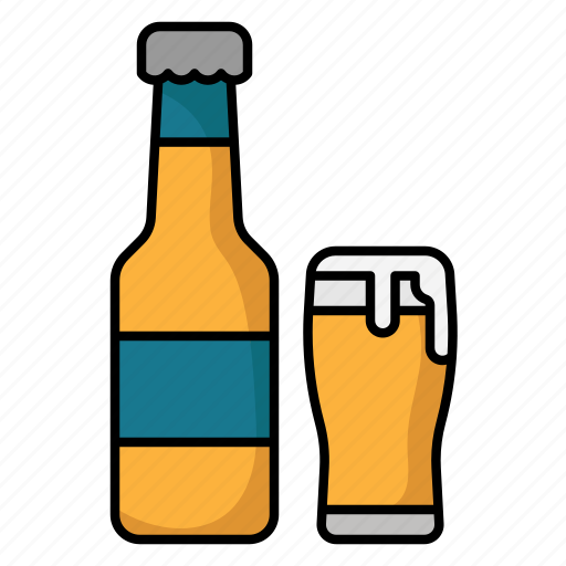 Beer, bottle, glass, tumbler, alcohol, beverage, drink icon - Download on Iconfinder