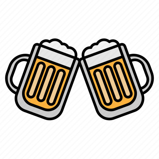 Cheers, beers, beer, glass, mug, party, celebrate icon - Download on Iconfinder