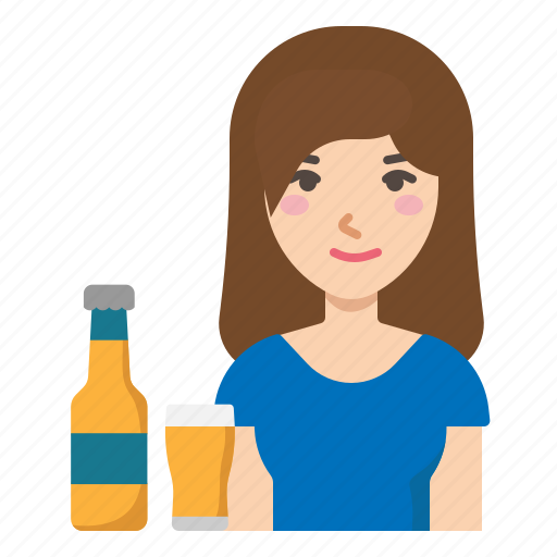 Woman, drink, beer, bar, club, restaurant icon - Download on Iconfinder