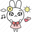 bella, bunny, cartoon, character, happy, rabbit, singing