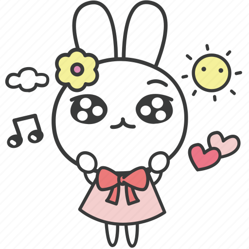 Bella, bunny, cartoon, character, happy, rabbit, singing icon - Download on Iconfinder