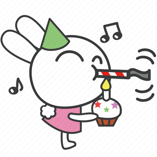 Bella, bunny, cartoon, character, congrates, party, rabbit icon - Download on Iconfinder
