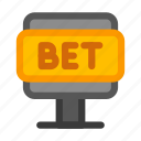online bet, computer, button