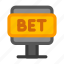 online bet, computer, button 