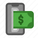 insert money, banknote, mobile, online