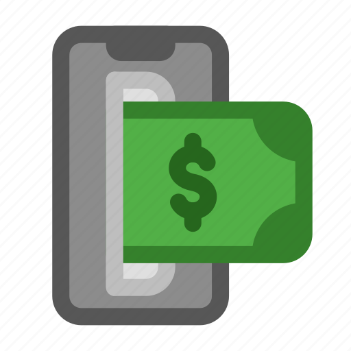 Insert money, banknote, mobile, online icon - Download on Iconfinder