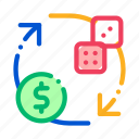 betting, dice, exchange, gambling, money, sign