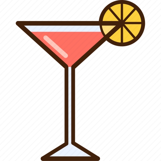 Colour, coloured, lemon, martini, outline, pink, food icon - Download on Iconfinder