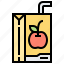 apple, beverage, box, drink, juice 