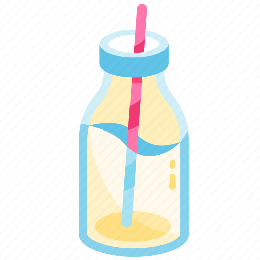 Beverage, bottle, breakfast, drink, glass, glass milk bottle, milk icon - Download on Iconfinder