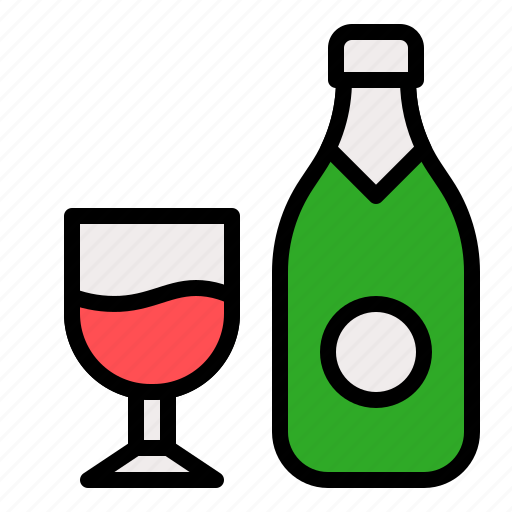 Alcoholic, beverage, bottle, drink, glasses icon - Download on Iconfinder