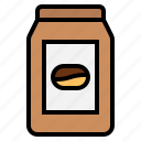 bag, bean, beverage, coffee, package