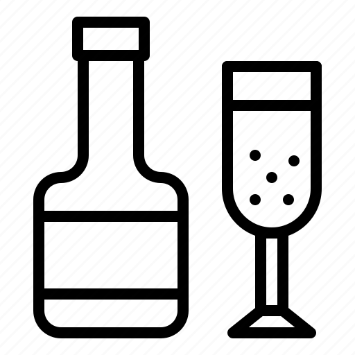 Alcohol, alcoholic, beverage, bottle, drink, glasses icon - Download on Iconfinder