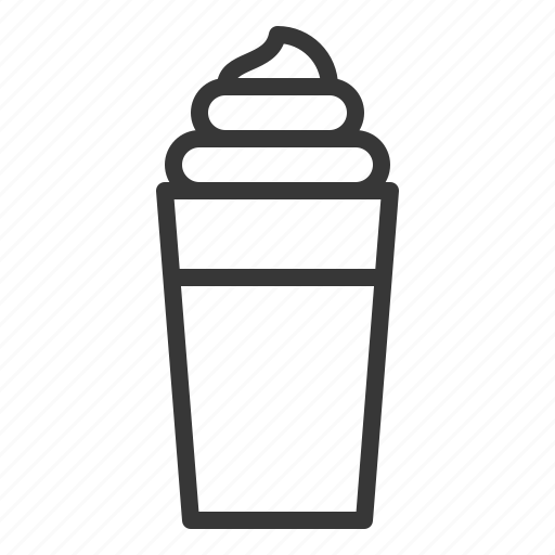 Beverage, coffee, drinks, glass, milk froth, milkshake icon - Download on Iconfinder