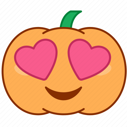 Emoticon, emotion, heart, love, pumpkin, smile, sticker icon - Download on Iconfinder