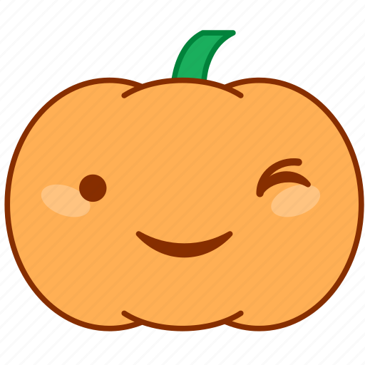 Emoticon, emotion, happy, pumpkin, smile, sticker, wink icon - Download on Iconfinder