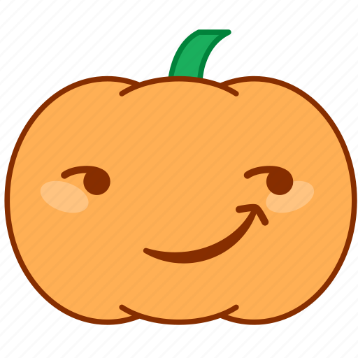Emoticon, emotion, happy, pumpkin, smile, smirk, sticker icon - Download on Iconfinder