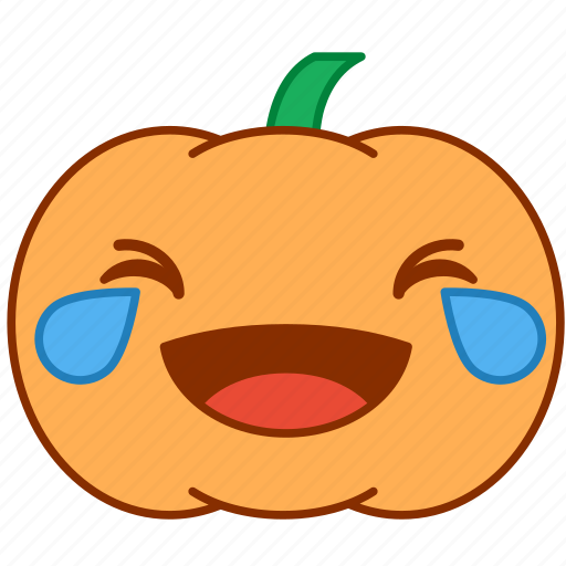 Emoticon, emotion, joy, laugh, pumpkin, smile, tear icon - Download on Iconfinder