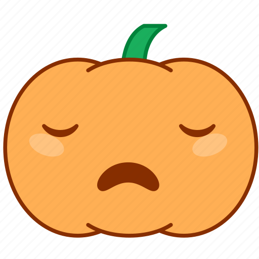 Bored, emoticon, emotion, pumpkin, sigh, sticker, tired icon - Download on Iconfinder