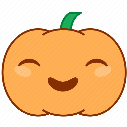 Emoticon, emotion, giggle, happy, pumpkin, smile, sticker icon - Download on Iconfinder