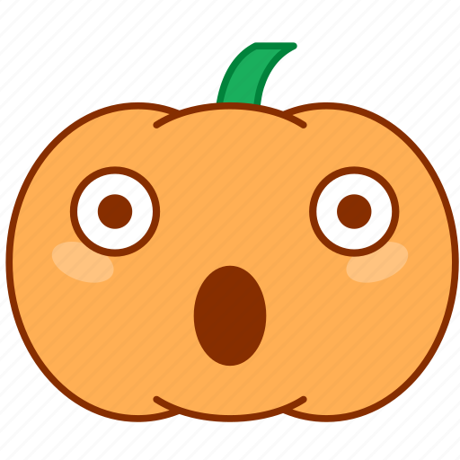 Astonish, emoticon, emotion, pumpkin, shock, sticker, surprised icon - Download on Iconfinder