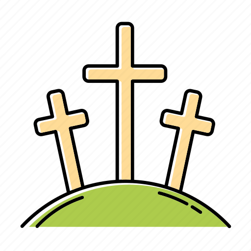 Calvary, cross, crucifixion, golgotha, hill, mountain, three icon - Download on Iconfinder