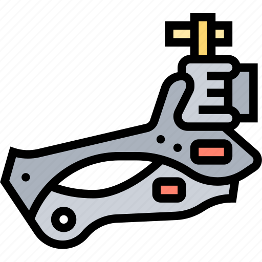 Derailleur, front, bicycle, part, component icon - Download on Iconfinder