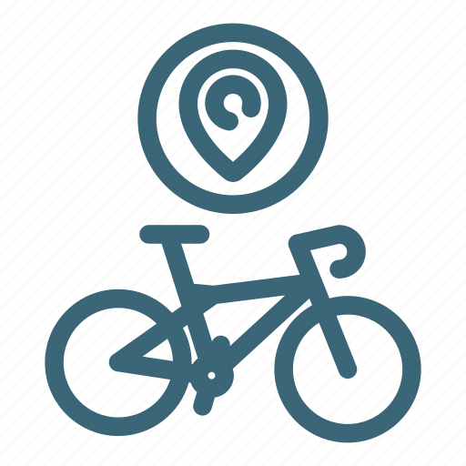 Bicycle, bike, city, location, map, pin, travel icon - Download on Iconfinder