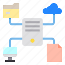 cloud, computer, data, file, folder, network