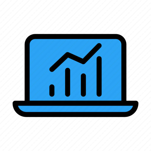 Graph, chart, laptop, notebook, report icon - Download on Iconfinder