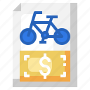receipt, money, payment, bicycle, ehicle