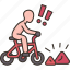 accident, bicycle, ride, road, caution 
