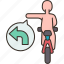 signal, hand, bicycle, riding, safety 
