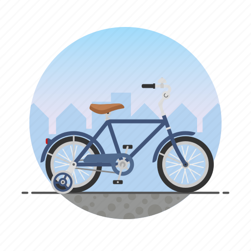 Bicycle, bike, circle, kid's bike, training wheels icon - Download on Iconfinder