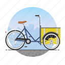 bicycle, bike, cargo bike, circle, delivery bike, nihola