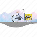 banner, bicycle, bike, cargo bike, delivery bike, nihola