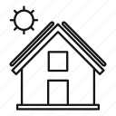 house, solar, panel, vector, thin