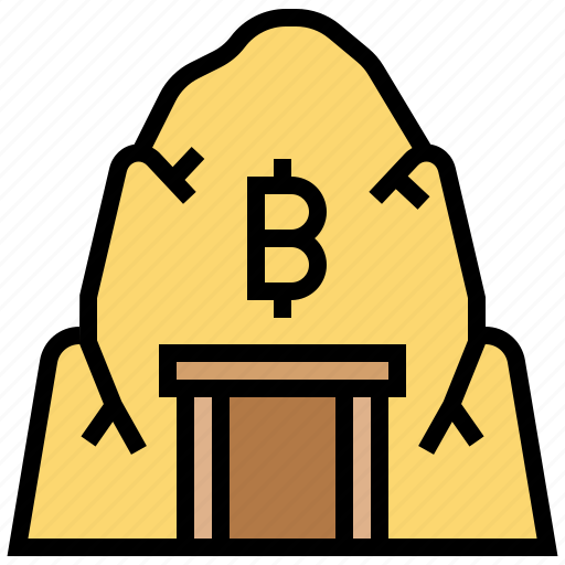 Bitcoin, cryptocurrency, mine, moutain, rock icon - Download on Iconfinder