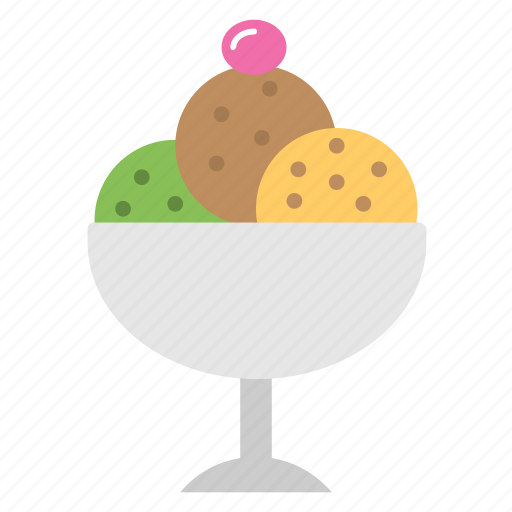 Birthday treat, ice cream bowl, ice cream scoop, party treat ice cream icon - Download on Iconfinder