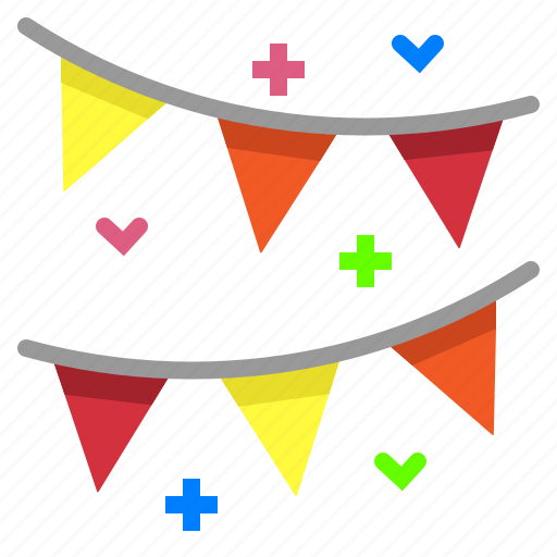 Birthday, decoration, flags, garland, party icon - Download on Iconfinder